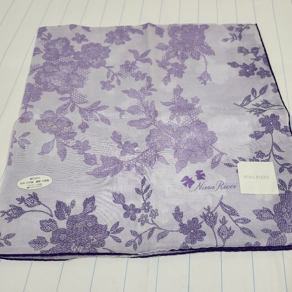 ❤️  Nina Ricci Handkerchief Cotton Brandnew Authentic - Picture 2 of 8